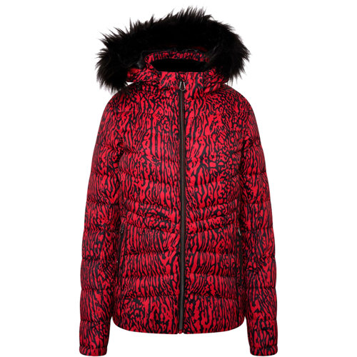 Dare 2b Swarovski Embellished Glamorize II Waterproof Ski Jacket for Women 12 Lollipop Red Wild Thing Print
